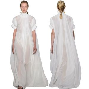 JIL SANDER OFF WHITE HIGH NECK MAXI DRESS THE ROW CELINE KHAITE DIOR LOEWE